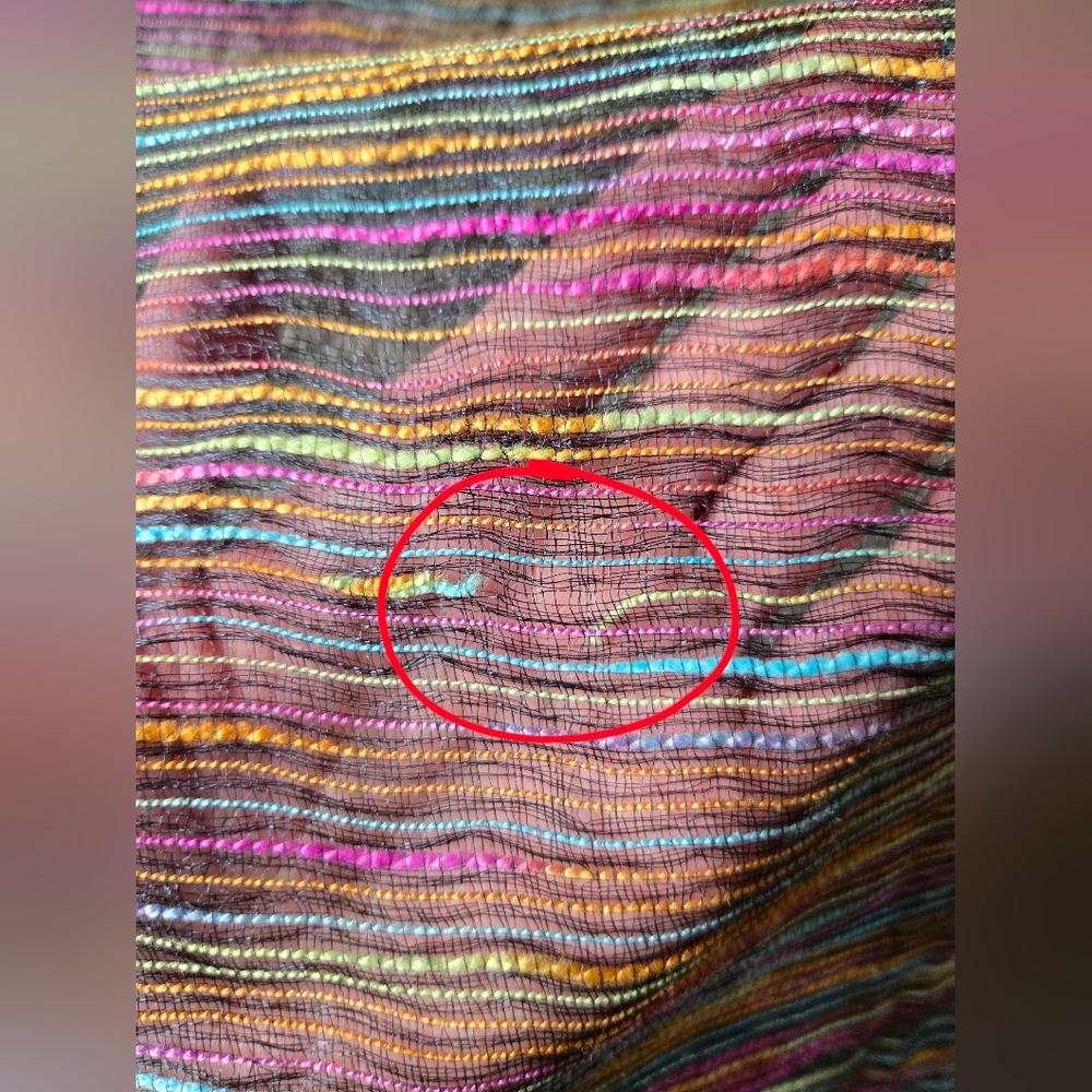 Egon Furstenberg Translucent Multicolored Rectangular Scarf - Picture 9 of 12